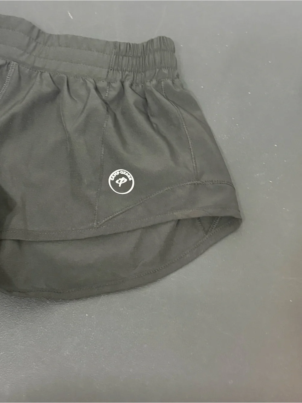 CAMP OZARK Youth Black Athletic Running Shorts Logo Size L
